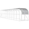 vidaXL Gabbia per Polli Contro il Muro Argento 1000 x 200 x 215 cm