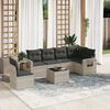 vidaXL Set Divani da Giardino 7pz con Cuscini Grigio Chiaro Polyrattan