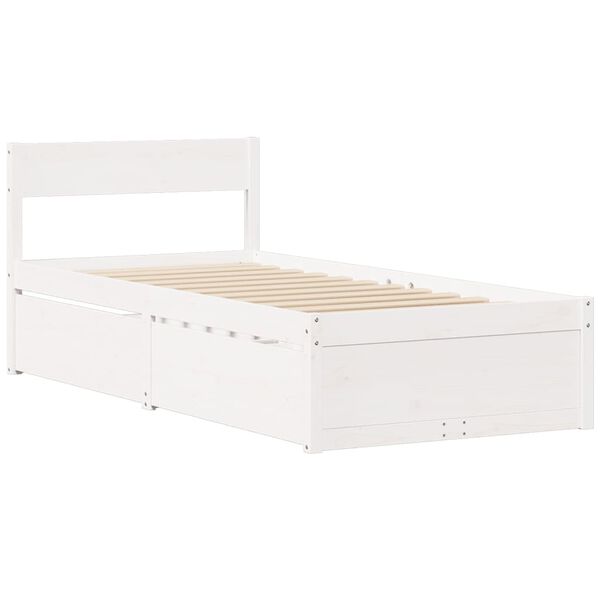 vidaXL Letto senza Materasso Bianco 90x200 cm Legno Massello di Pino