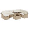 vidaXL Set Divano da Giardino con cuscino 9 pcs Beige Poly Rattan
