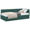 vidaXL Struttura Letto Angolare con Materasso 2 pz Verde Scuro