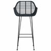 vidaXL Sedia da Bar 2 pcs Nero 55 x 52 x 92 cm Rattan e Ferro