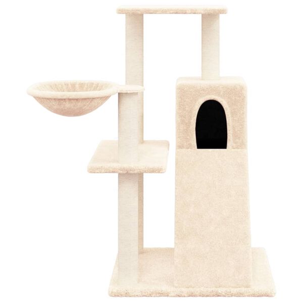 vidaXL Albero per Gatti con Tiragraffi in Sisal Crema 82 cm
