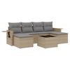 vidaXL Set Divani da Giardino 7 pz con Cuscini Beige in Polyrattan
