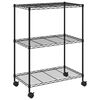 vidaXL Scaffale a 3 Livelli con Ruote 60x35x81 cm Nero 150 kg