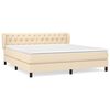 vidaXL Giroletto a Molle con Materasso Crema 160x200 cm in Tessuto