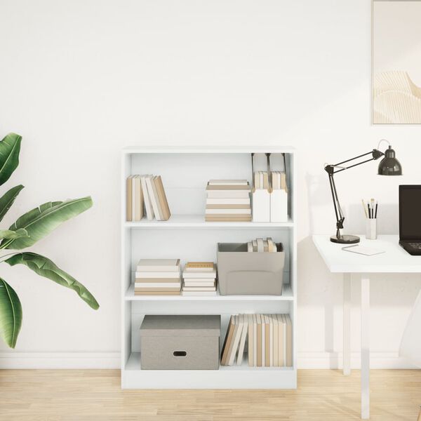 vidaXL Libreria Bianca 80x24x109 cm in Legno Multistrato