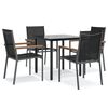 vidaXL Set da Pranzo da Giardino 5 pz Nero in Textilene e Acciaio