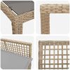 vidaXL Set da Pranzo per Giardino 11 pcs Beige polyrattan