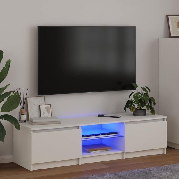 vidaXL Mobile Porta TV con Luci LED Bianco 140x40x36 cm