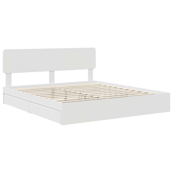 vidaXL Letto con Contenitore Bianco 200 x 200 cm Legno multistrato