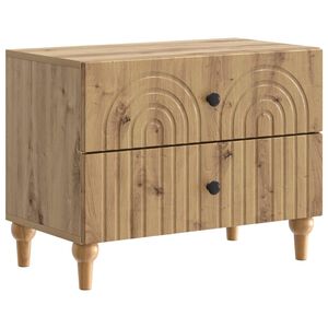 vidaXL Armadio da Notte Rovere Artigianale 62 x 34,5 x 48 cm