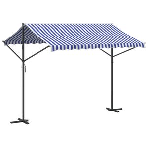 vidaXL Tenda da Sole Blu e Bianca 300x300 cm in Tessuto e Acciaio