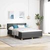 vidaXL Letto a molle con materasso Grigio scuro 190 x 140 cm Tessuto