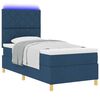 vidaXL Letto a molle con materasso Blu 90 x 200 cm Tessuto