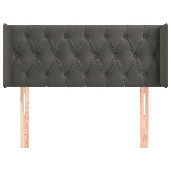 vidaXL Testiera ad Orecchio Grigio Scuro 93x16x78/88 cm in Velluto