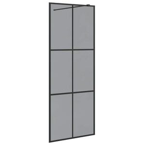 vidaXL Parete Doccia Walk-in Nero 80 x 195 cm vetro temperato