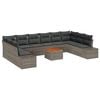 vidaXL Set Divano da Giardino 11 pz Grigio polyrattan
