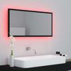 vidaXL Specchio da Bagno a LED Nero 90x8,5x37 cm in Acrilico