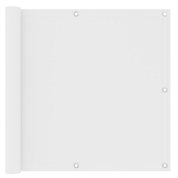 vidaXL Paravento da Balcone Bianco 90x600 cm in Tessuto Oxford