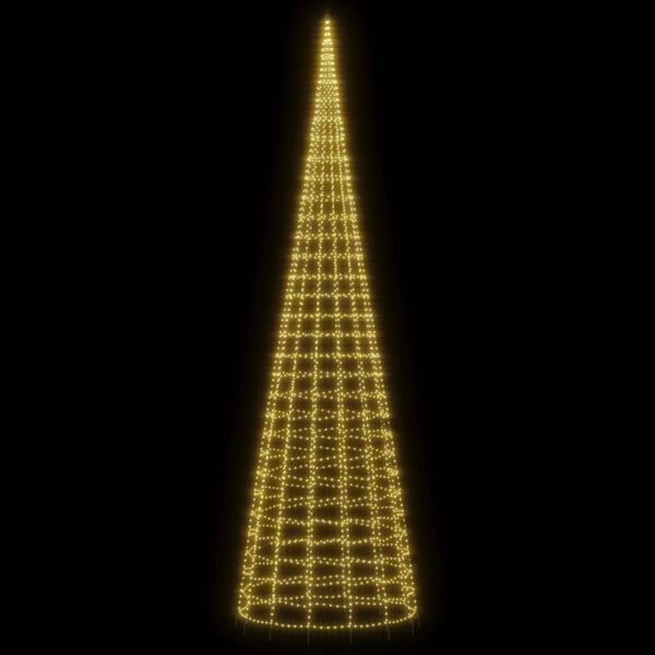 vidaXL Albero di Natale a LED su Pennone 3000 LED Bianco Caldo 800 cm