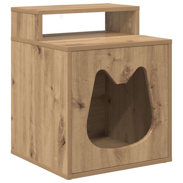 vidaXL Casa per Gatti Rovere Artigianale 42,5 x 40 x 53,5 cm