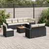 vidaXL Set Divani da Giardino 9 pz con Cuscini Nero in Polyrattan