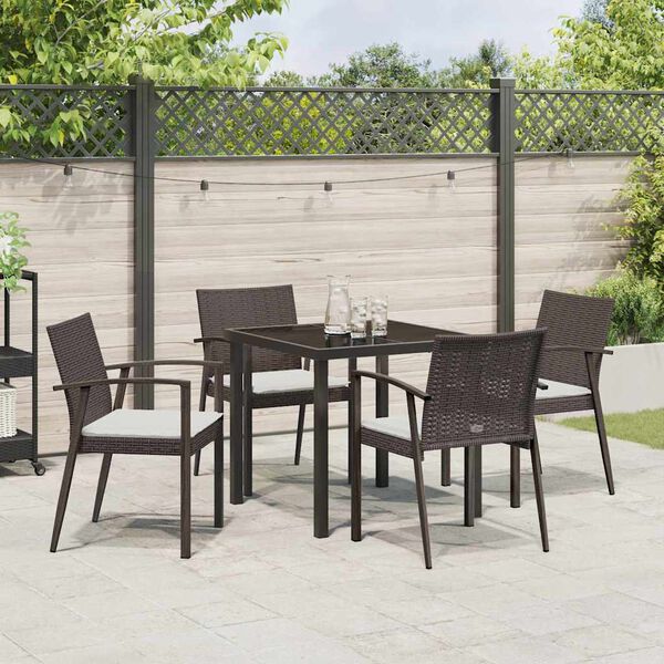 vidaXL Set da Pranzo per Giardino 5 pcs Marrone e Nero Rattan in PE