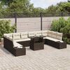 vidaXL Set Divano da Giardino con cuscino 11 pcs Marrone e crema