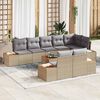 vidaXL Set Divano da Giardino 8 pcs Beige e Grigio Chiaro Polyrattan