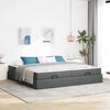 vidaXL Struttura letto con materasso 2 pcs Grigio Sfumato Tessuto