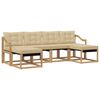 vidaXL Set di divani da esterno con cuscino 6 pcs Bianco e Beige
