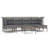 vidaXL Set Divani da Giardino 7 pz con Cuscini in Polyrattan Grigio