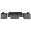 vidaXL Set Divani da Giardino 8 pz con Cuscini in Polyrattan Grigio