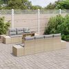 vidaXL Set Divano da Giardino con cuscino 8 pcs Beige e Grigio Chiaro