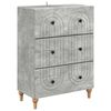 vidaXL Mobile con Cassetti Grigio Cemento 66 x 34,5 x 90 cm