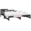vidaXL Dormeuse Estraibile Nera 2x(90x200) cm Legno Massello di Pino