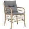 vidaXL Set Pranzo da Giardino 5 pz con Cuscini Beige Misto Polyrattan