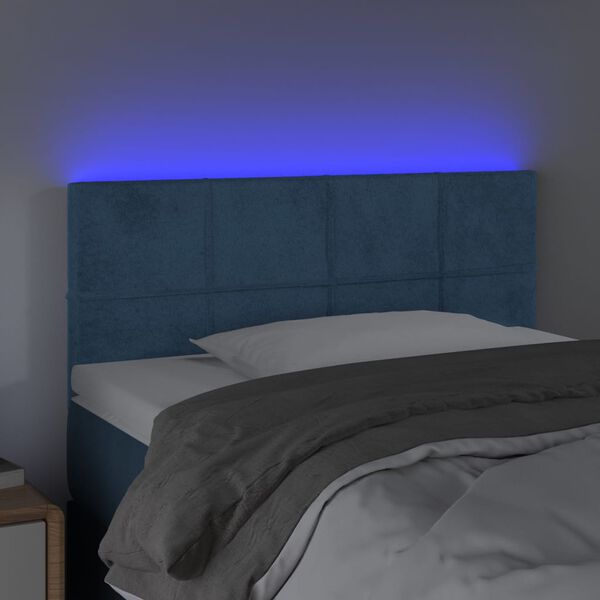 vidaXL Testiera a LED Blu scuro 90x5x78/88 cm in Tessuto