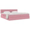 vidaXL Letto con Contenitore con materasso Rosa 200 x 200 cm Velluto
