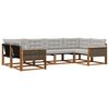 vidaXL Set di divani da esterno 6 pz Naturale e Grigio Chiaro