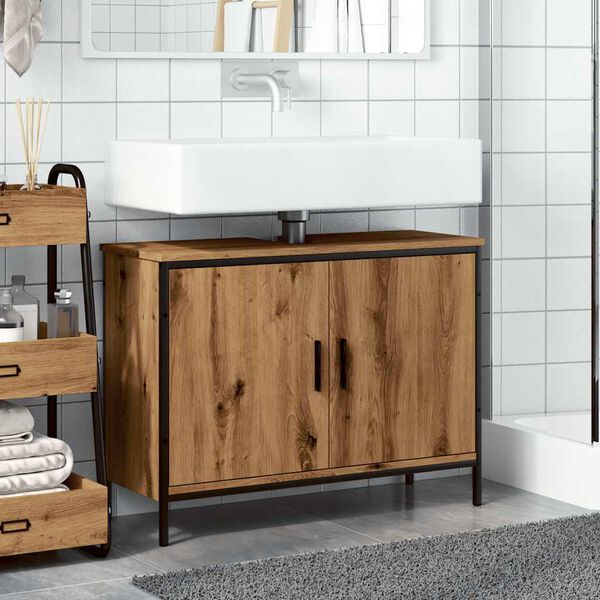 vidaXL Mobile Sottolavabo Rovere 80x30x60 cm Legno Multistrato