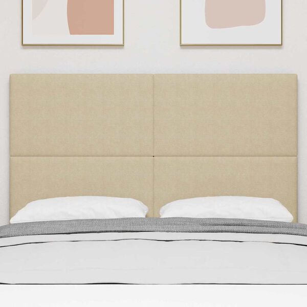 vidaXL Testiera LED Montaggio a parete Grigio verde 144 cm Tessuto