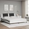 vidaXL Letto con Materasso Zadar Bianco e Nero 180x200cm Similpelle