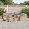 vidaXL Set Divano da Giardino 18 pcs Beige e Grigio Chiaro polyrattan