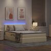 vidaXL Letto con contenitore e LED con led Crema 140 x 200 cm Tessuto