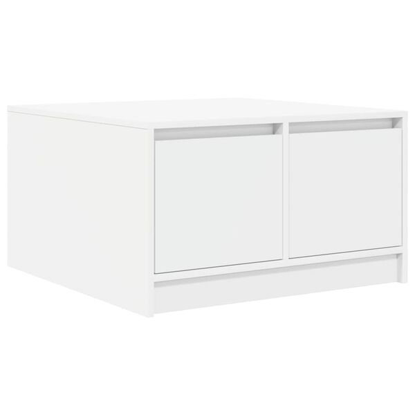 vidaXL Tavolino da Salotto con Cassetti Bianco 70,5x70x40 cm