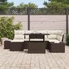 vidaXL Set Divano da Giardino 7 pcs Marrone Poly Rattan