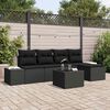 vidaXL Set Divano da Giardino con cuscino 6 pcs Nero polyrattan