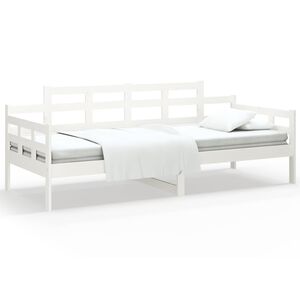 vidaXL Dormeuse Bianca in Legno Massello di Pino 90x190 cm